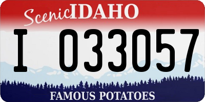 ID license plate I033057