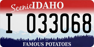 ID license plate I033068