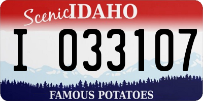 ID license plate I033107