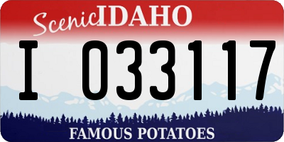 ID license plate I033117