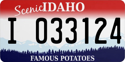 ID license plate I033124