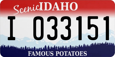ID license plate I033151