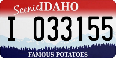ID license plate I033155