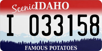 ID license plate I033158