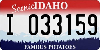 ID license plate I033159