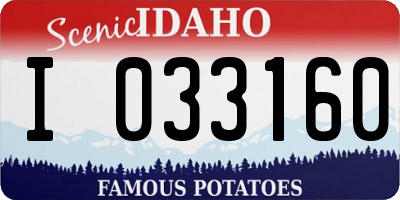 ID license plate I033160