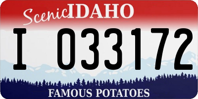 ID license plate I033172