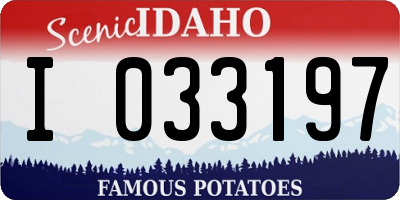 ID license plate I033197