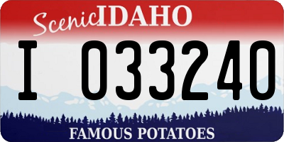 ID license plate I033240