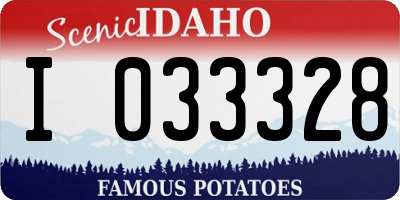 ID license plate I033328