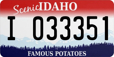 ID license plate I033351