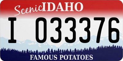 ID license plate I033376
