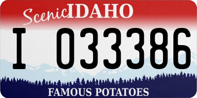 ID license plate I033386