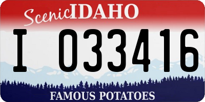 ID license plate I033416