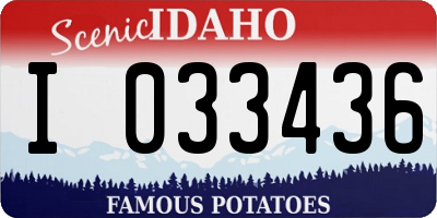ID license plate I033436