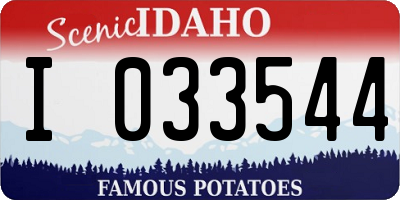ID license plate I033544