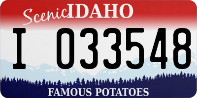 ID license plate I033548