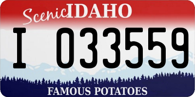 ID license plate I033559