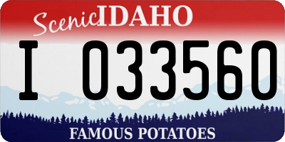 ID license plate I033560