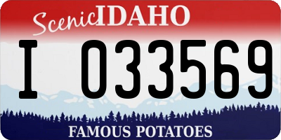 ID license plate I033569