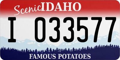 ID license plate I033577