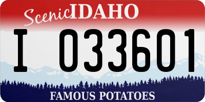 ID license plate I033601