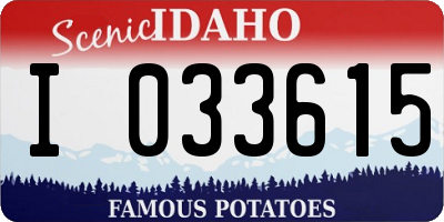 ID license plate I033615