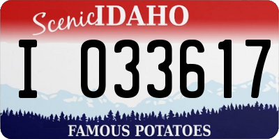 ID license plate I033617