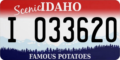 ID license plate I033620