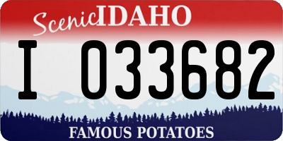 ID license plate I033682