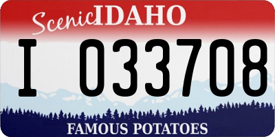 ID license plate I033708