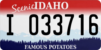 ID license plate I033716