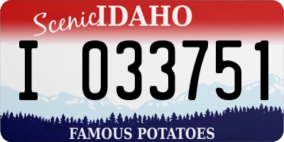ID license plate I033751
