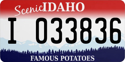 ID license plate I033836