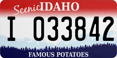 ID license plate I033842