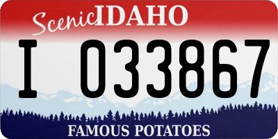 ID license plate I033867