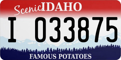 ID license plate I033875