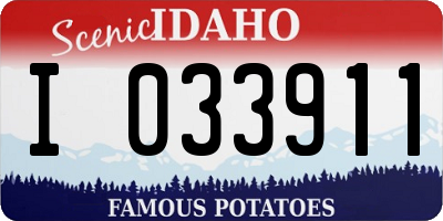 ID license plate I033911