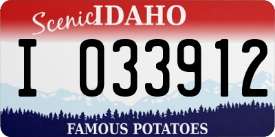 ID license plate I033912