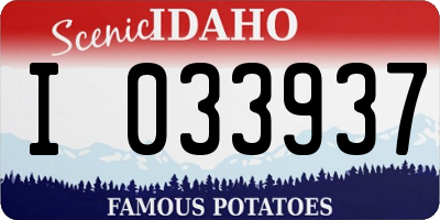 ID license plate I033937