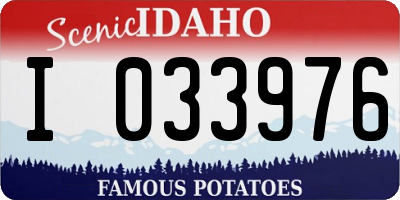 ID license plate I033976