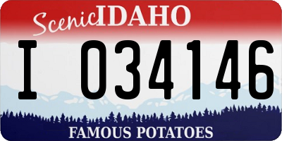 ID license plate I034146