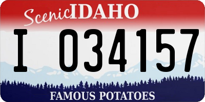 ID license plate I034157