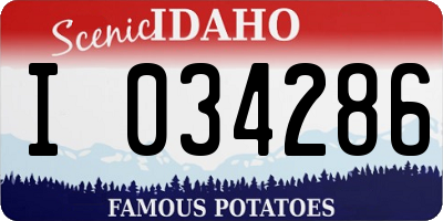 ID license plate I034286