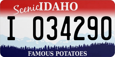 ID license plate I034290