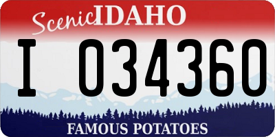 ID license plate I034360