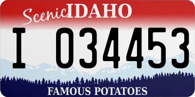 ID license plate I034453