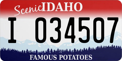 ID license plate I034507