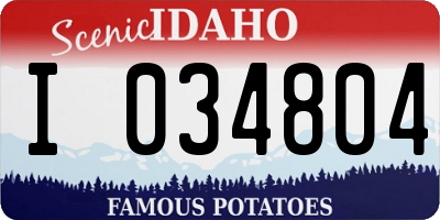 ID license plate I034804