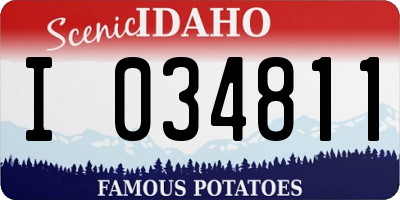 ID license plate I034811